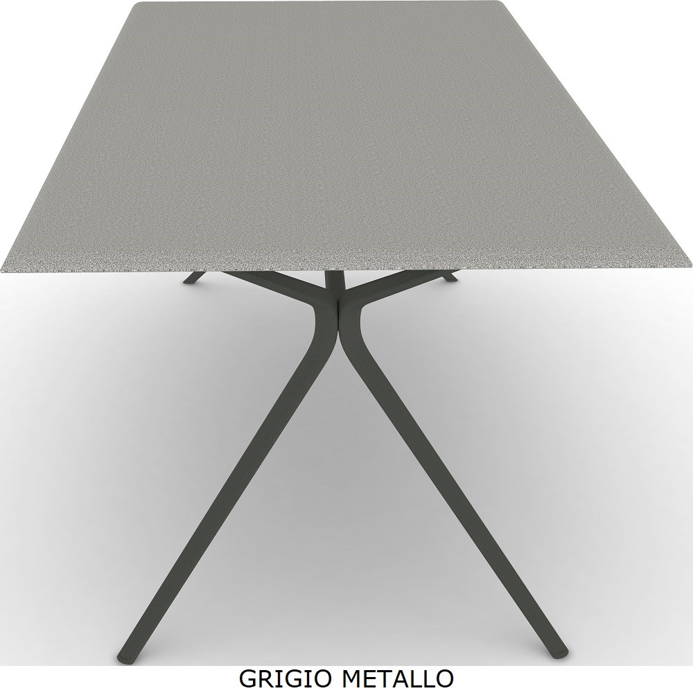 Tavolo rettangolare Moai 220x100 Alluminio Puntinato FAST